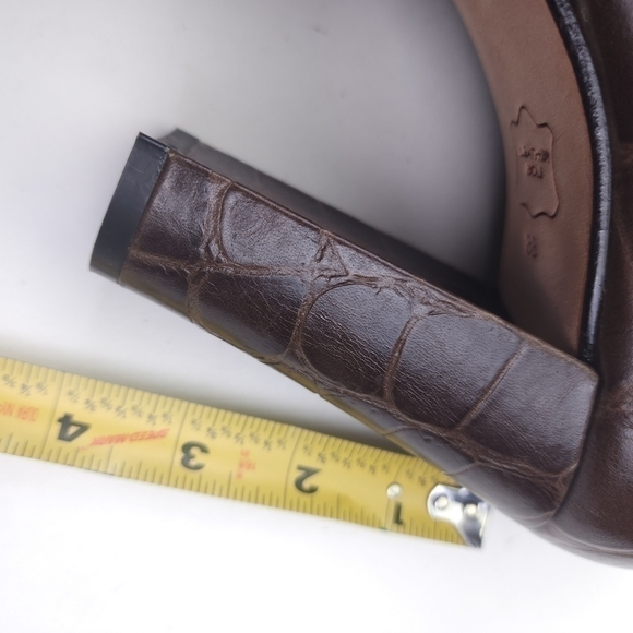 Talbots Brown Leather Chunky Heel Open Toe Sandals Size 8 B - Picture 10 of 11